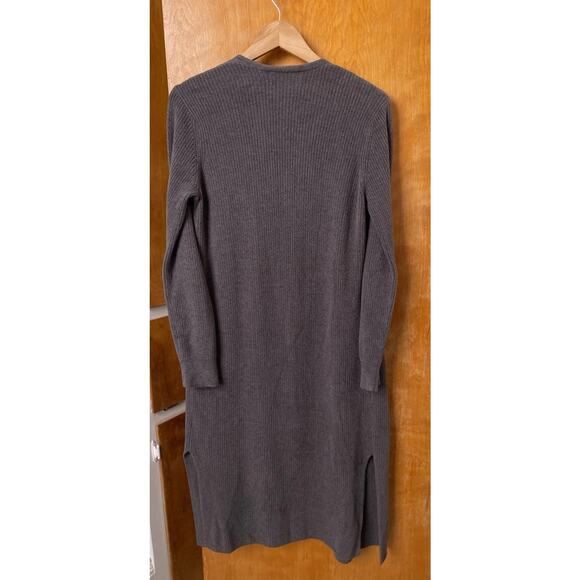 Barefoot Dreams Gray Duster Cardigan Maxi Pockets Slits CozyChic Lite Open Sz S - Picture 6 of 7